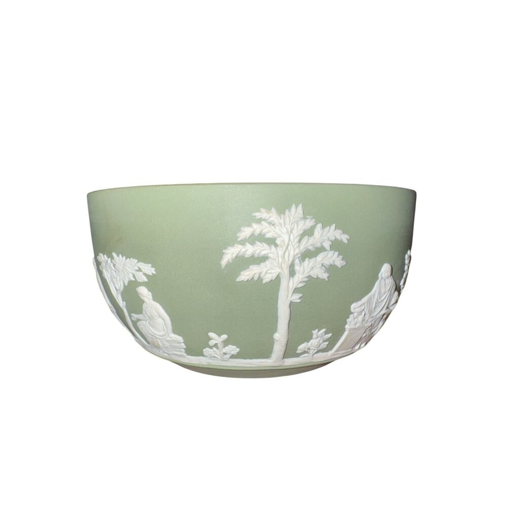 Rare 1960s Wedgwood Sage Green and Cream Sacrifice Bowl - Picture 6 of 10
